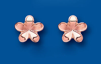 Rose Gold Flower Stud Earrings Solid 9 Carat Studs British Made