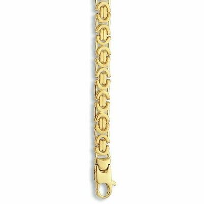 9ct Gold Byzantine Bracelet Chain Yellow Gold Men's Gents Hallmarked