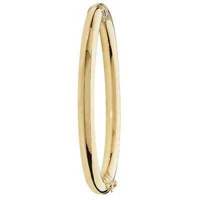 Yellow Gold Bangle Plain Ladies Hinged British Made & Hallmarked Womens Bracelet