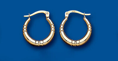 Hoop Earrings Gold Creole Yellow Gold Hoops 15mm hallmarked