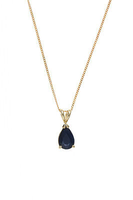 Sapphire Pendant and Earrings Set Yellow Gold Solid Hallmarked Pear Drop