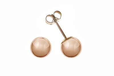 Rose Gold Ball Stud Earrings 3mm 9 Carat 375 Hallmark British Made