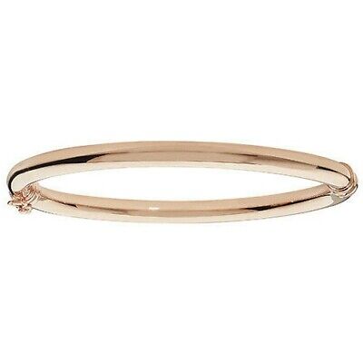 Rose Gold Bangle Plain Ladies Hinged British Made & Hallmarked Womens Bracelet