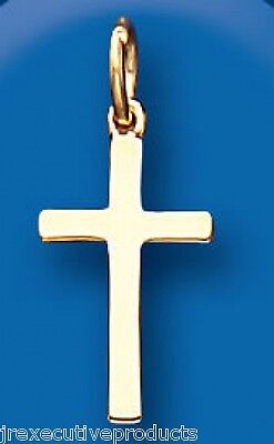 Small Yellow Gold Cross Pendant Hallmarked British Made