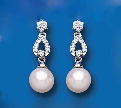 Pearl Earrings Sterling Silver Drop Freshwater Cultured Drops