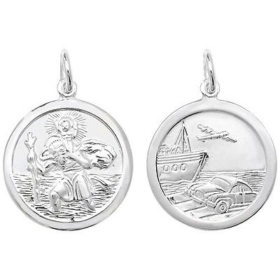 St Christopher Solid Silver Double Sided  21mm