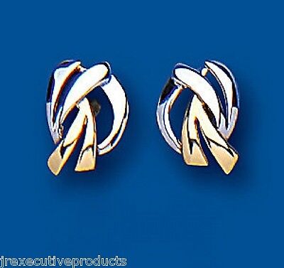 Two Colour Gold Stud Earrings Solid 9ct Yellow and White Gold Studs British Made