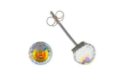 Austrian Crystal Earrings Sterling Silver 925 Hallmark Stud British Made