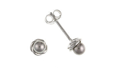 Grey Pearl Earrings Stud Sterling Silver Studs