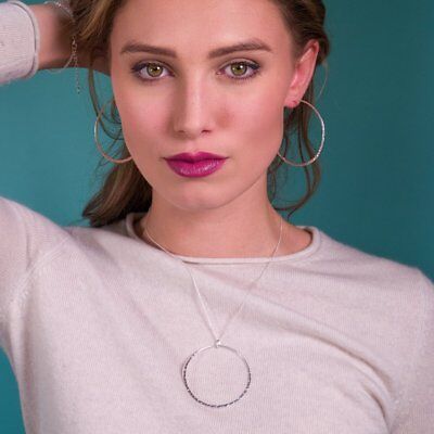 Large Circle Hoop Earrings Sterling Silver 925 Hallmarked Hoops
