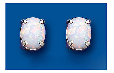 Opal Earrings Silver Stud Sterling Silver Studs Oval Solitaire