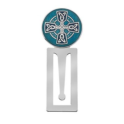 Bookmark Celtic Cross Silver Plated Turquoise Enamel Brand New and Boxed