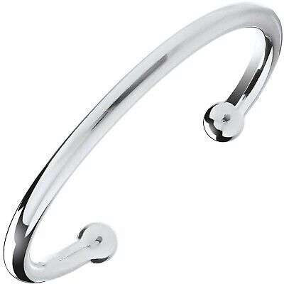 Sterling Silver Torque Bangle Gents Mens Solid Bracelet Hallmark British