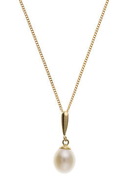Pearl Pendant and Earring Set Solid Yellow Gold Hallmarked Cultured Freshwater