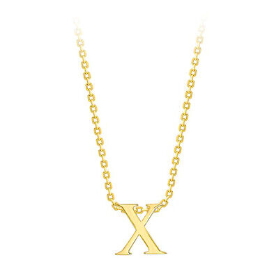 Capital X Initial Pendant 9ct Yellow Gold Ladies Complete With Gold Chain