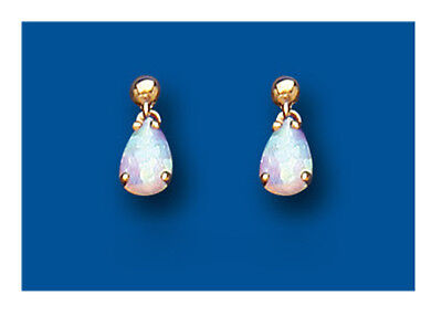 Opal Pendant and Earrings Set Solid Yellow Gold Hallmarked Opal Pears