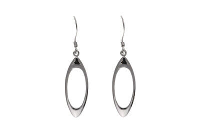 Silver Oval Drop Earrings Drops Dangly 925 Hallmark