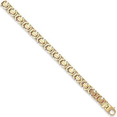 9ct Gold Byzantine Bracelet Chain Yellow Gold Men's Gents Hallmarked