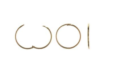 Gold Hoop Earrings Yellow Gold Sleeper Faceted 13mm 14mm 16mm