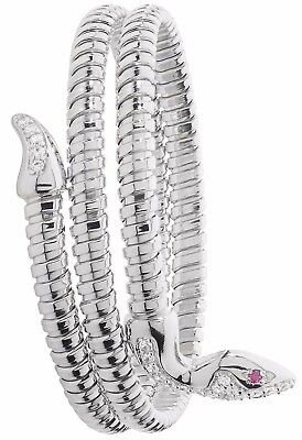 Sterling Silver Snake Serpent Wrap Cuff Bangle Hallmarked