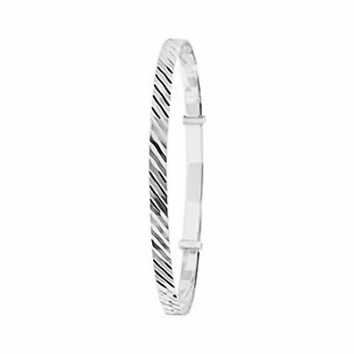 Sterling Silver Ladies Round Expandable Bangle