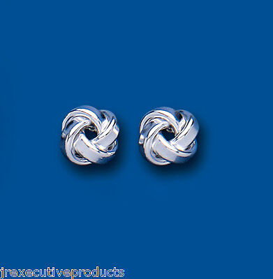 Silver Knot Stud Earrings 10mm Studs 925 Hallmark