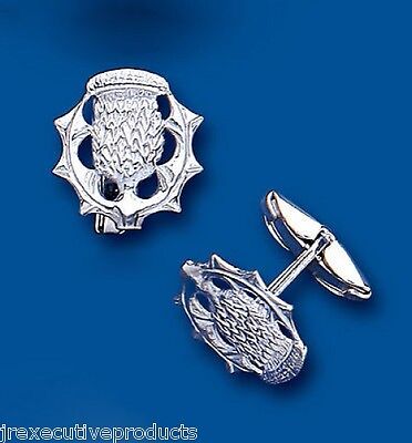 Thistle Cufflinks Silver Cufflinks Solid Sterling Silver Scotland Cufflinks