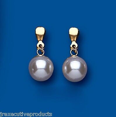 Pearl Earrings Yellow Gold Drop Solid 9 Carat Drop