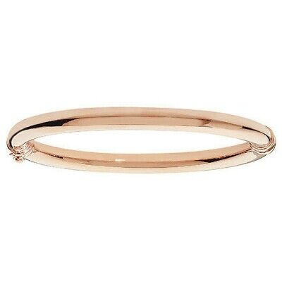 Rose Gold Bangle Plain Ladies Hinged British Made & Hallmarked Womens Bracelet