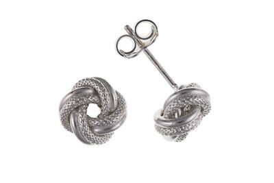 Sterling Silver Knot Earrings Stud 925 Hallmark Studs 9mm