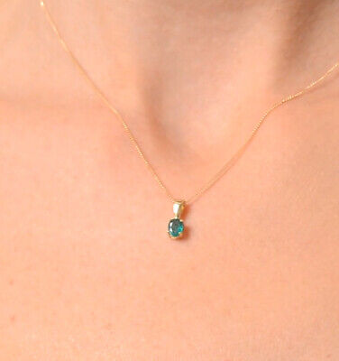 Emerald Pendant and Earrings Set Classic Solitaire 9ct Yellow Gold Hallmarked