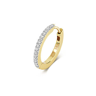 Diamond Cartilage Hoop 9ct Yellow Gold Premium Diamond 0.08ctw