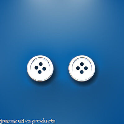 Silver Button Stud Earrings Studs 925 hallmark