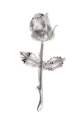 Rose Brooch Solid Sterling Silver hallmarked