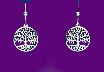 Tree of Life Earrings Sterling Silver 925 Hallmark Drops Ladies Drop Boxed New