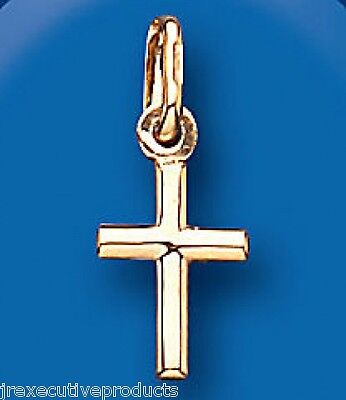Small Yellow Gold Cross Pendant British Made Hallmarked