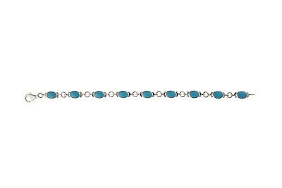 Real Turquoise Ladies Bracelet Solid Sterling Silver Hallmarked