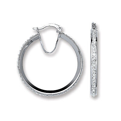 Silver Hoop Earrings Creole Sterling Silver Hoops 30mm