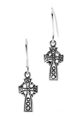 Celtic Cross Drop Earrings Sterling Silver 925 Hallmarked Drops