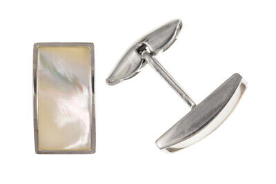 Mother of Pearl Cufflinks Solid Sterling Silver