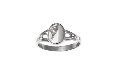 Childs Silver Signet Ring Oval With Gemstone 925 Hallmark