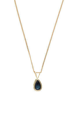 Sapphire Pendant and Drop Earrings Set Solid Yellow Gold Hallmarked