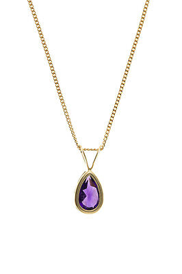 Amethyst Pendant and Earrings Set Solid Yellow Gold Hallmarked Drop Earrings