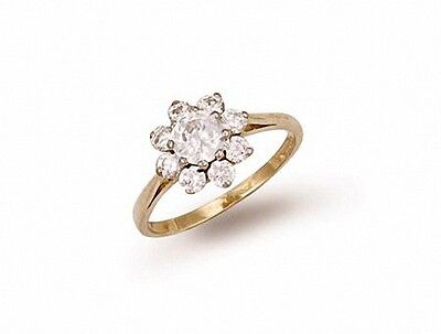 9ct Yellow Gold Cluster Ring Engagement Dress Fully Hallmarked