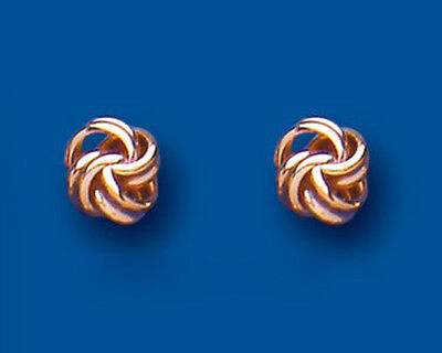 Rose Gold Knot Stud Earrings 7mm 9 Carat Studs British Made