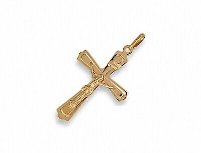 Yellow Gold Crucifix Pendant Hallmarked British Made