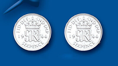 Sixpence Cufflinks Solid Sterling Silver Coin Money