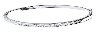 9ct White Gold 0.50ct Channel Set Diamond Bangle