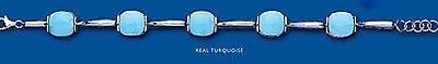 Natural Turquoise Bracelet Solid Sterling Silver Hallmarked
