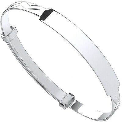 Silver Identity Baby Bangle Boys Girls Christening 925 Hallmark British Made